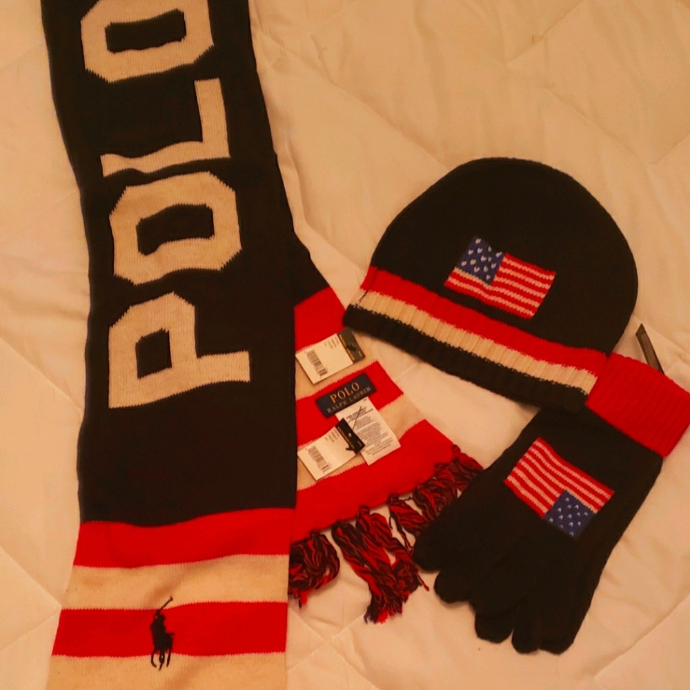 Polo Ralph Lauren Hat, Scraf & Gloves set